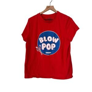 Tootsie Roll Womens Blow Pop Cherry Graphic Red Tee Shirt Size 2X